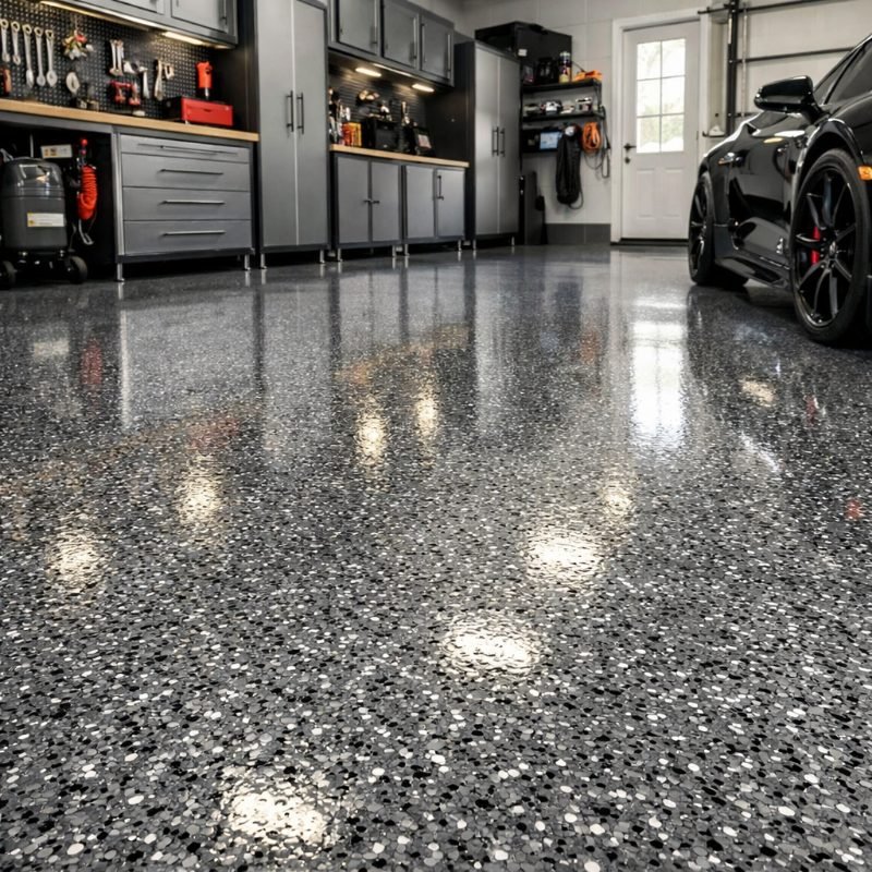 epoxy flooring project in Houston